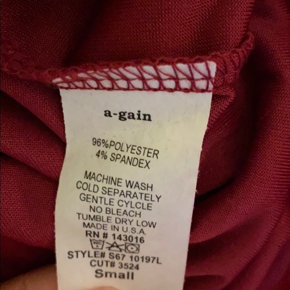 a•gain polyester wine long sleeve top - Picture 6 of 6